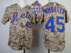 Youth New York Mets #45 Zack Wheeler Camo Alternate Cool Base W 2015 World Series Patch Stitched MLB Jersey