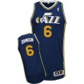 Mens Adidas Utah Jazz #6 Joe Johnson Authentic Navy Blue Road NBA Jersey