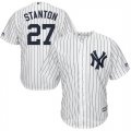 Mlb new york Yankees #27 Giancarlo Stanton White Cool Base Jersey