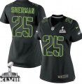 Nike Seattle Seahawks #25 Richard Sherman Black Impact Super Bowl XLVIII Women Stitched NFL Limited Jersey