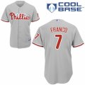 Men's Majestic Philadelphia Phillies #7 Maikel Franco Authentic Grey Road Cool Base MLB Jersey