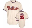 mlb philadelphia phillies #35 hamels cream