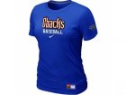 Wome Arizona Diamondbacks Crimson Nike Blue Short Sleeve Practice T-Shirt