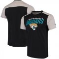 Jacksonville Jaguars NFL Pro Line by Fanatics Branded Iconic Color Blocked T-Shirt Black Gray