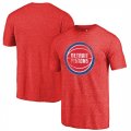 Detroit Pistons Fanatics Branded Red Distressed Logo Tri-Blend T-Shirt