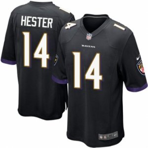 Mens Nike Baltimore Ravens #14 Devin Hester Game Black Alternate NFL Jersey