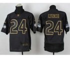 Nike jerseys seattle seahawks #24 marshawn lynch black[Elite gold lettering fashion]