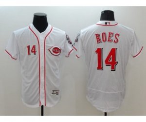 Men Cincinnati Reds #14 Pete Rose Majestic White Flexbase Authentic Collection Jersey