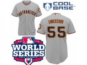 2012 world series mlb san francisco giants #55 lincecum grey