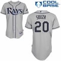 Mens Majestic Tampa Bay Rays #20 Steven Souza Authentic Grey Road Cool Base MLB Jersey