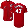 Mens Majestic Washington Nationals #47 Gio Gonzalez Red Flexbase Authentic Collection MLB Jersey