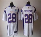 Nike Vikings #28 Adrian Peterson White With Hall of Fame 50th Patch NFL Elite Jersey