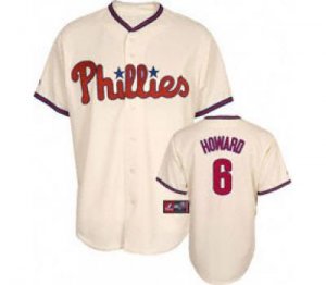 mlb philadelphia phillies howard #6 cream