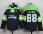 Nike Seattle Seahawks #88 Jimmy Graham Steel Blue Player Pullover Hoodie