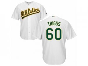 Youth Majestic Oakland Athletics #60 Andrew Triggs Authentic White Home Cool Base MLB Jersey