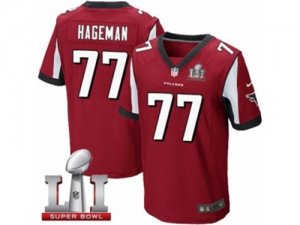 Mens Nike Atlanta Falcons #77 RaShede Hageman Elite Red Team Color Super Bowl LI 51 NFL Jersey