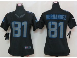 Nike Women New England Patriots #81 Aaron Hernandez Black Jerseys(Impact Limited)