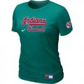 Women Cleveland Indians L.Green Nike Short Sleeve Practice T-Shirt