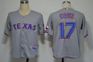 mlb jerseys texas rangers #17 cruz grey(cool base)