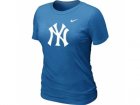 Women MLB New York Yankees Heathered L.blue Nike Blended T-Shirt