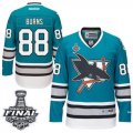 Mens Reebok San Jose Sharks #88 Brent Burns Premier Teal Green 25th Anniversary 2016 Stanley Cup Final Bound NHL Jersey