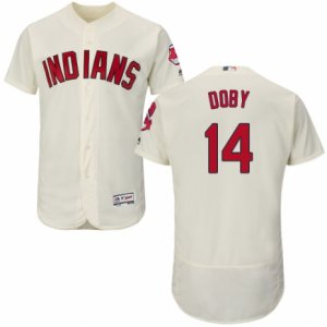 Men\'s Majestic Cleveland Indians #14 Larry Doby Cream Flexbase Authentic Collection MLB Jersey