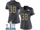 Women Nike New England Patriots #38 Brandon Bolden Limited Black 2016 Salute to Service Super Bowl LII NFL Jersey