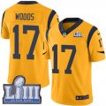 Nike Rams #17 Robert Woods Gold 2019 Super Bowl LIII Color Rush Limited Jersey