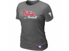 women Philadelphia Phillies Nike D.Grey Short Sleeve Practice T-Shirt