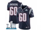 Men Nike New England Patriots #60 David Andrews Navy Blue Team Color Vapor Untouchable Limited Player Super Bowl LII NFL Jersey