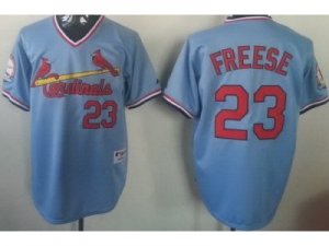 MLB St.Louis Cardinals #23 David Freese Blue Jerseys(Throwback)