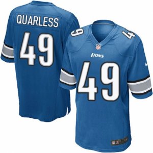 Mens Nike Detroit Lions #49 Andrew Quarless Game Light Blue Team Color NFL Jersey