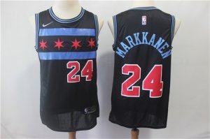 Bulls #24 Laur Markkanen Black 2018-19 City Edition Nike Swingman Jersey