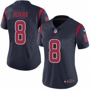 Women\'s Nike Houston Texans #8 Nick Novak Limited Navy Blue Rush NFL Jersey