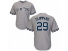 Mens Majestic New York Yankees #29 Tyler Clippard Replica Grey Road MLB Jersey