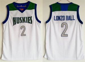 Chino Hills Huskies #2 Lonzo Ball White High School Basketball Jersey