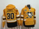 Penguins #30 Matt Murray Yellow All Stitched Hooded Sweatshirt