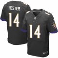 Mens Nike Baltimore Ravens #14 Devin Hester Elite Black Alternate NFL Jersey