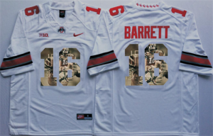 Ohio State Buckeyes 16 J.T. Barrett White With Gold Portrait Number College Jersey