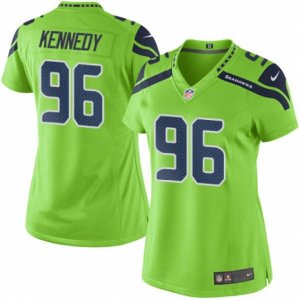 Women\'s Nike Seattle Seahawks #96 Cortez Kennedy Limited Green Rush NFL Jersey
