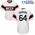 Men's Majestic Chicago White Sox #64 Travis Ishikawa Replica White 2013 Alternate Home Cool Base MLB Jersey