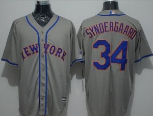 New York Mets #34 Noah Syndergaard Grey New Cool Base Stitched MLB Jersey