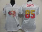 women nfl san francisco 49ers #85 davis white [2011 fem fan]