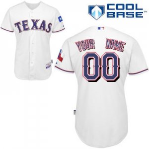 Customized Texas Rangers Jersey White Home Cool Base Baseball