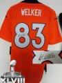Nike Denver Broncos #83 Wes Welker Orange Team Color Super Bowl XLVIII NFL Elite Autographed Jersey