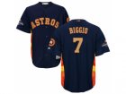 Men Houston Astros #7 Craig Biggio Navy 2018 Gold Program Cool Base Stitched Baseball Jersey