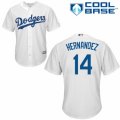 Men's Majestic Los Angeles Dodgers #14 Enrique Hernandez Authentic White Home Cool Base MLB Jersey