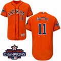 Astros #11 Evan Gattis Orange Flexbase Authentic Collection 2017 World Series Champions Stitched MLB Jersey