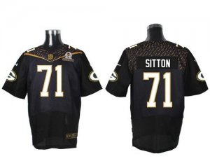 2016 Pro Bowl Nike Green Bay Packers #71 Josh Sitton Black jerseys(Elite)