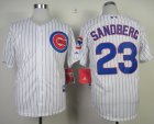 mlb jerseys chicago cubs #23 SANDBERC white[blue stripe][2014 new]